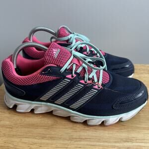Adidas C76995 Women Size 8.5 Powerblaze Running Shoes Blue Pink Gray Sneakers